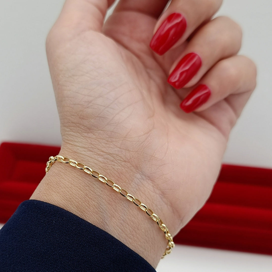 18K Real Gold Simple Linked Bracelet