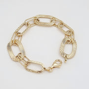 18K Real Gold Elegant Square Linked Bracelet