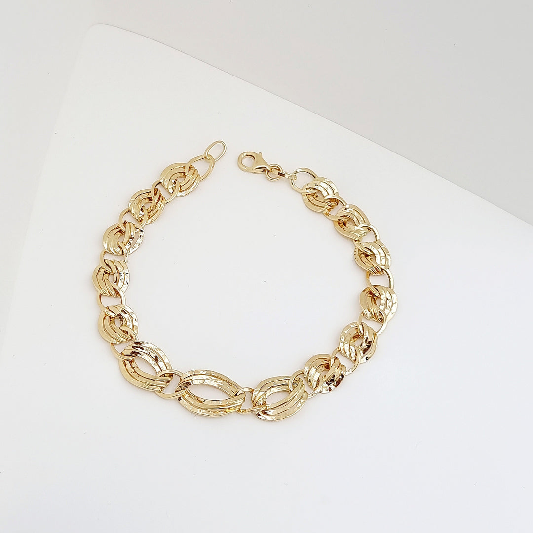 18K Real Gold Elegant Twisted Linked Bracelet