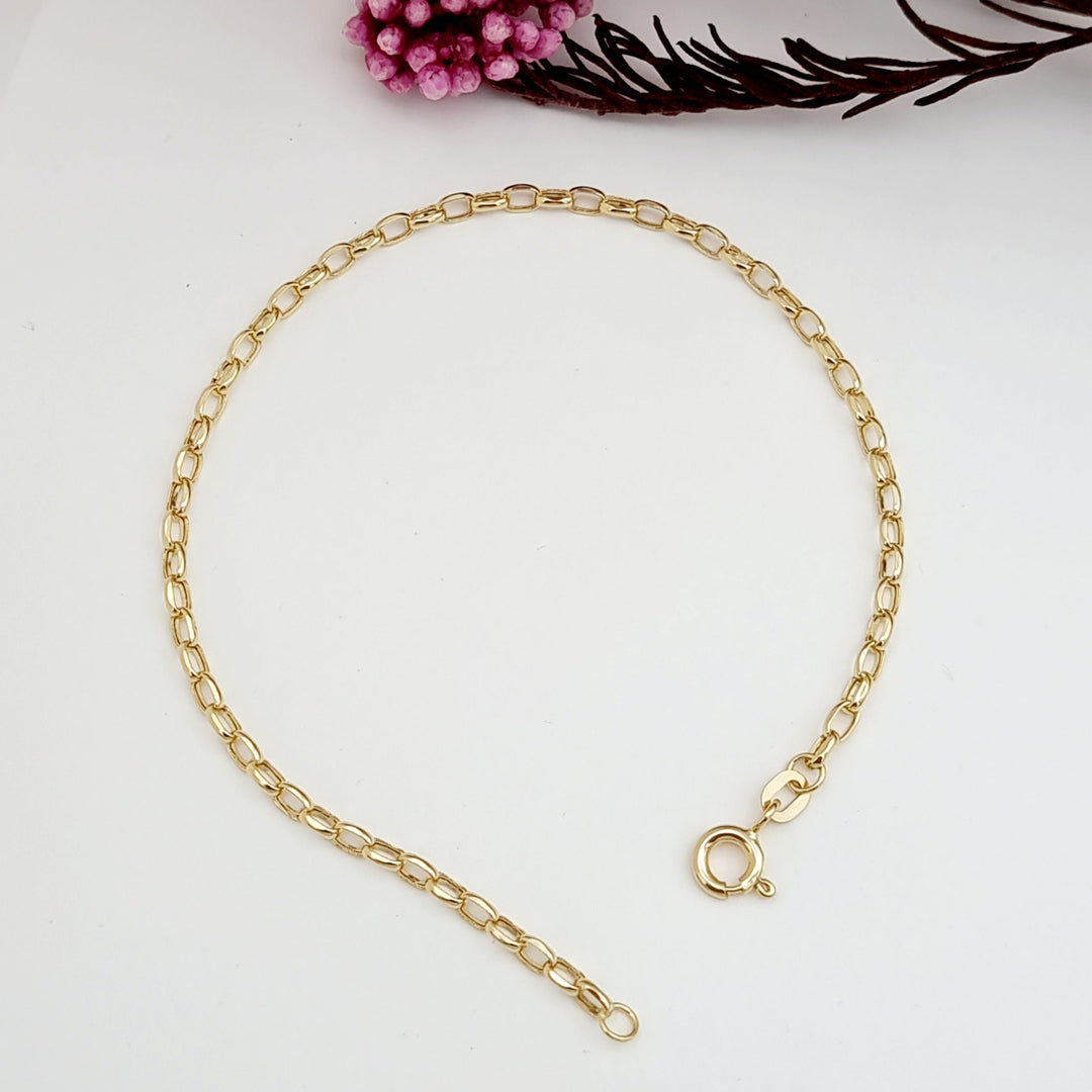 18K Real Gold Simple Linked Bracelet