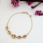 18K Real Gold Elegant Linked Bracelet