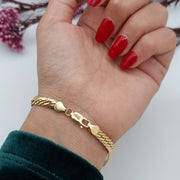 18K Real Gold Elegant Thick Bracelet