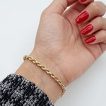 Load image into Gallery viewer, 18K Real Gold Rope Bracelet