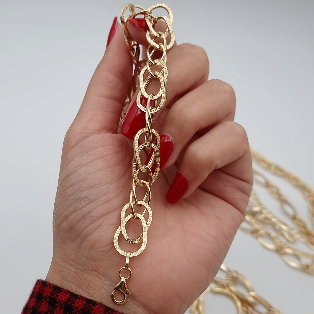 18K Real Gold Elegant Linked Bracelet