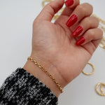 Load image into Gallery viewer, 18K Real Gold Linked Thin Bracelet