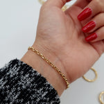 Load image into Gallery viewer, 18K Real Gold Linked Thin Bracelet