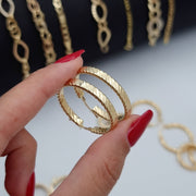 18K Real Gold Round Earrings