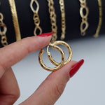 Load image into Gallery viewer, 18K Real Gold Round Earrings

