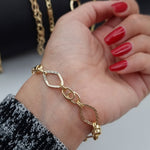 Load image into Gallery viewer, 18K Real Gold Elegant Oval Linked Bracelet