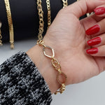 Load image into Gallery viewer, 18K Real Gold Elegant Oval Linked Bracelet