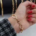 Load image into Gallery viewer, 18K Real Gold Elegant Oval Linked Bracelet
