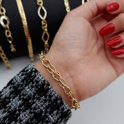 18K Real Gold Elegant Multi Linked Bracelet