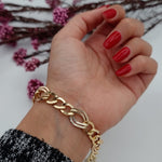 Load image into Gallery viewer, 18K Real Gold Twisted Link Bracelet