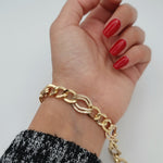 Load image into Gallery viewer, 18K Real Gold Twisted Link Bracelet