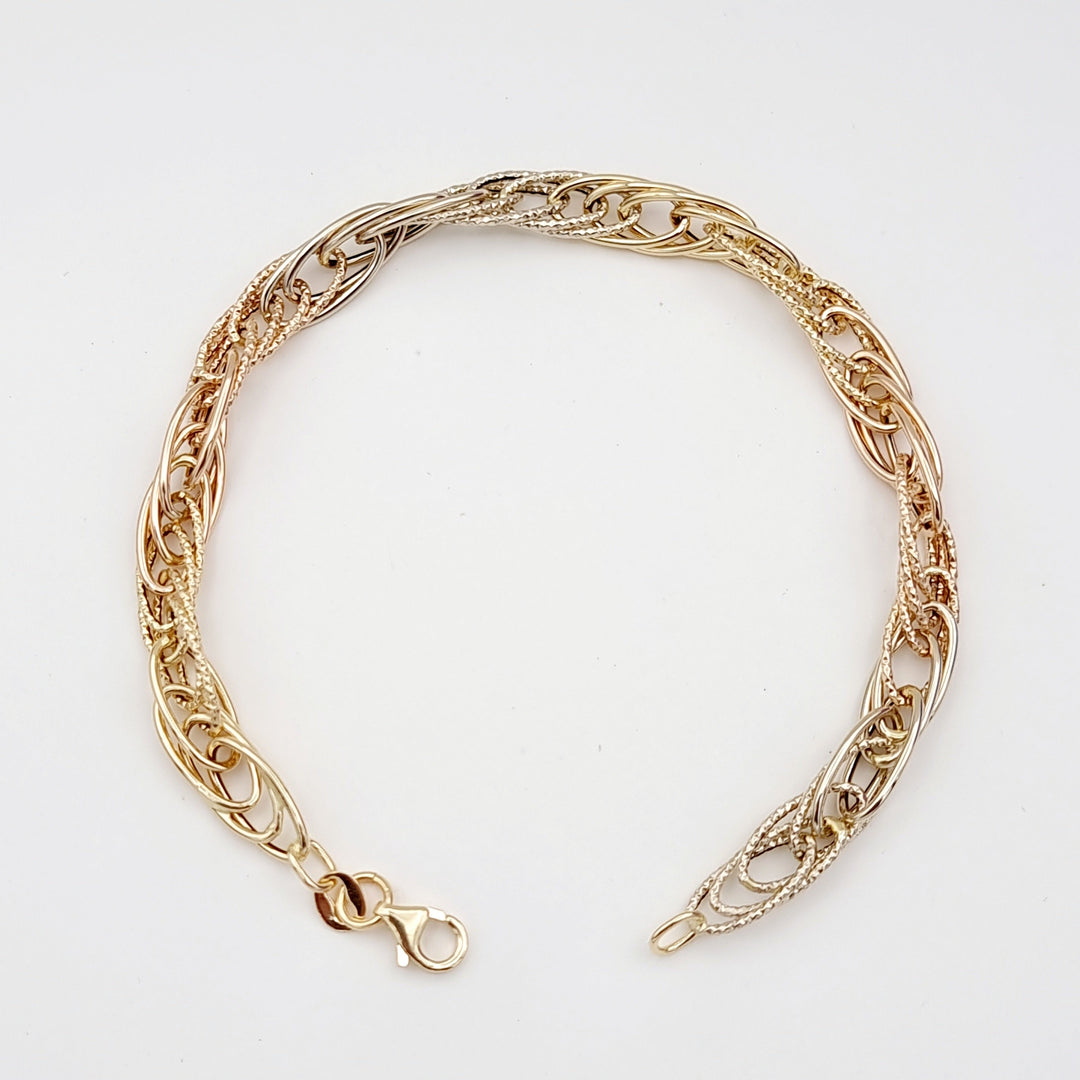 18K Real Gold Multi Linked Bracelet