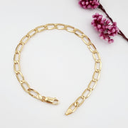 18K Real Gold Flat Linked Bracelet