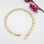 Load image into Gallery viewer, 18K Real Gold Flat Linked Bracelet