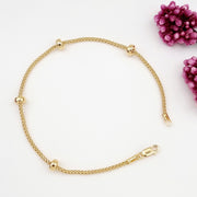18K Real Gold 4 Circle Seed Bracelet