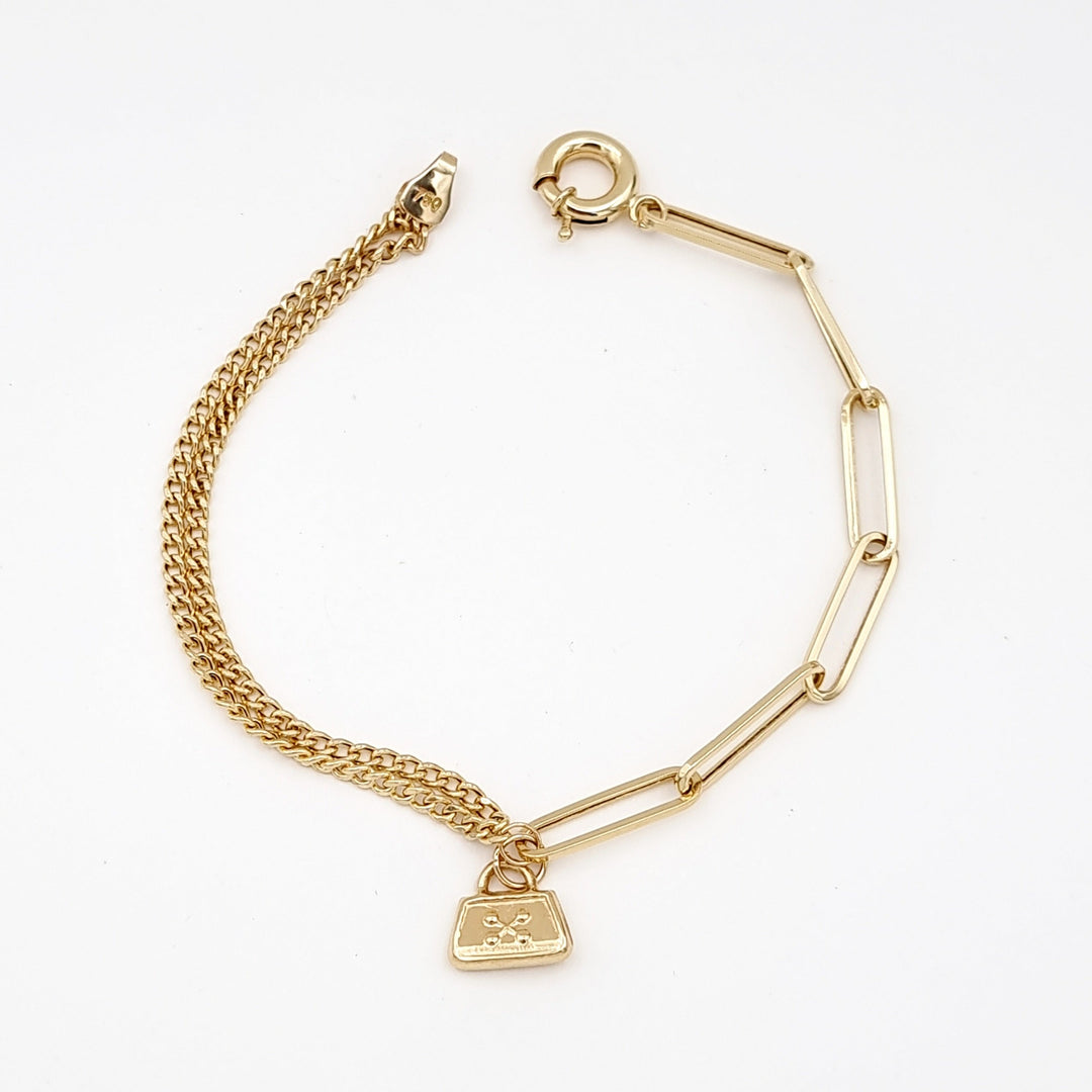 18K Real Gold Hanging Bag Bracelet