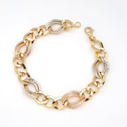 18K Real Gold Twisted Link Bracelet