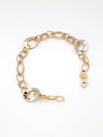 Load image into Gallery viewer, 18K Real Gold Twisted Oval Linked Bracelet