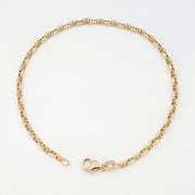 18K Real Gold Linked Thin Bracelet