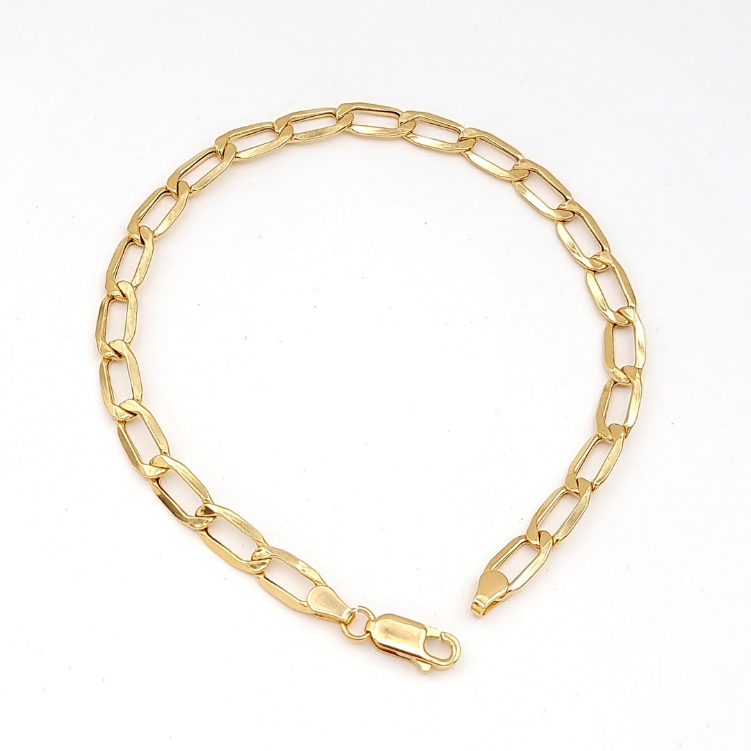 18K Real Gold Flat Linked Bracelet