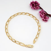 18K Real Gold Linked Bracelet