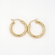 18K Real Gold Round Earrings