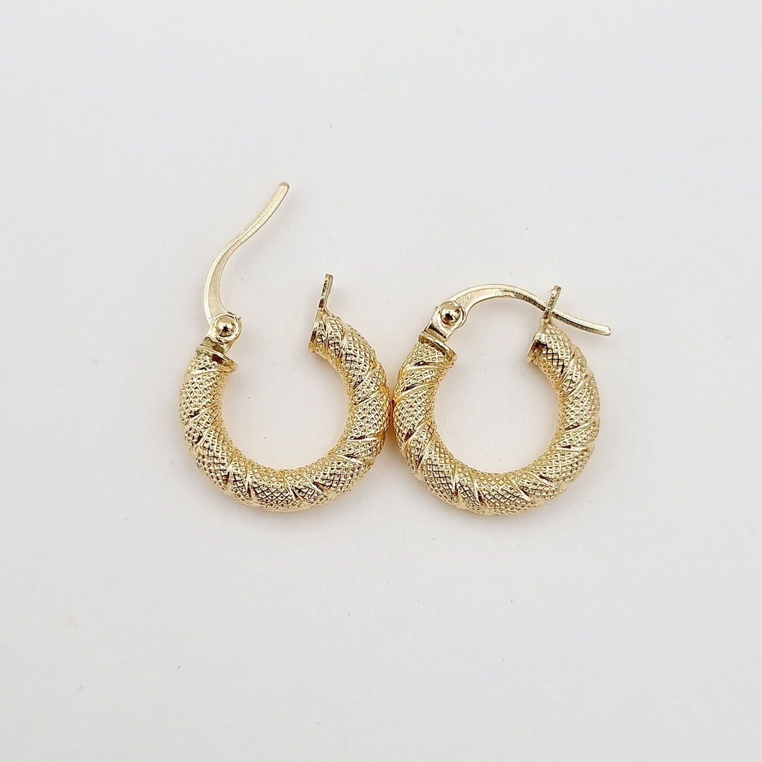 18K Real Gold Round Earrings