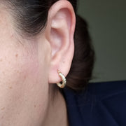 18K Real Gold Round Earrings