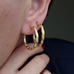 Load image into Gallery viewer, 18K Real Gold Round Earrings
