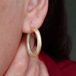 Load image into Gallery viewer, 18K Real Gold Thick Round Earrings