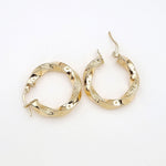 Load image into Gallery viewer, 18K Real Gold Round Twisted Earrings