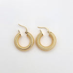 Load image into Gallery viewer, 18K Real Gold Thick Round Earrings
