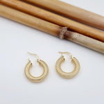 Load image into Gallery viewer, 18K Real Gold Thick Round Earrings

