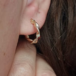 Load image into Gallery viewer, 18K Real Gold Twisted Round Earrings