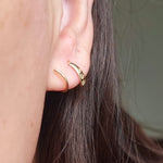 Load image into Gallery viewer, 18K Real Gold Simple Twisted Earrings