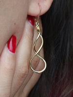 Load image into Gallery viewer, 18K Real Gold Infinity Earrings