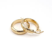 18K Real Gold Round Earrings