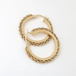 Load image into Gallery viewer, 18K Real Gold Round Rope Earrings
