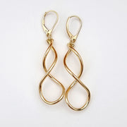18K Real Gold Infinity Earrings