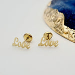 Load image into Gallery viewer, 18K Real Gold Love Earrings