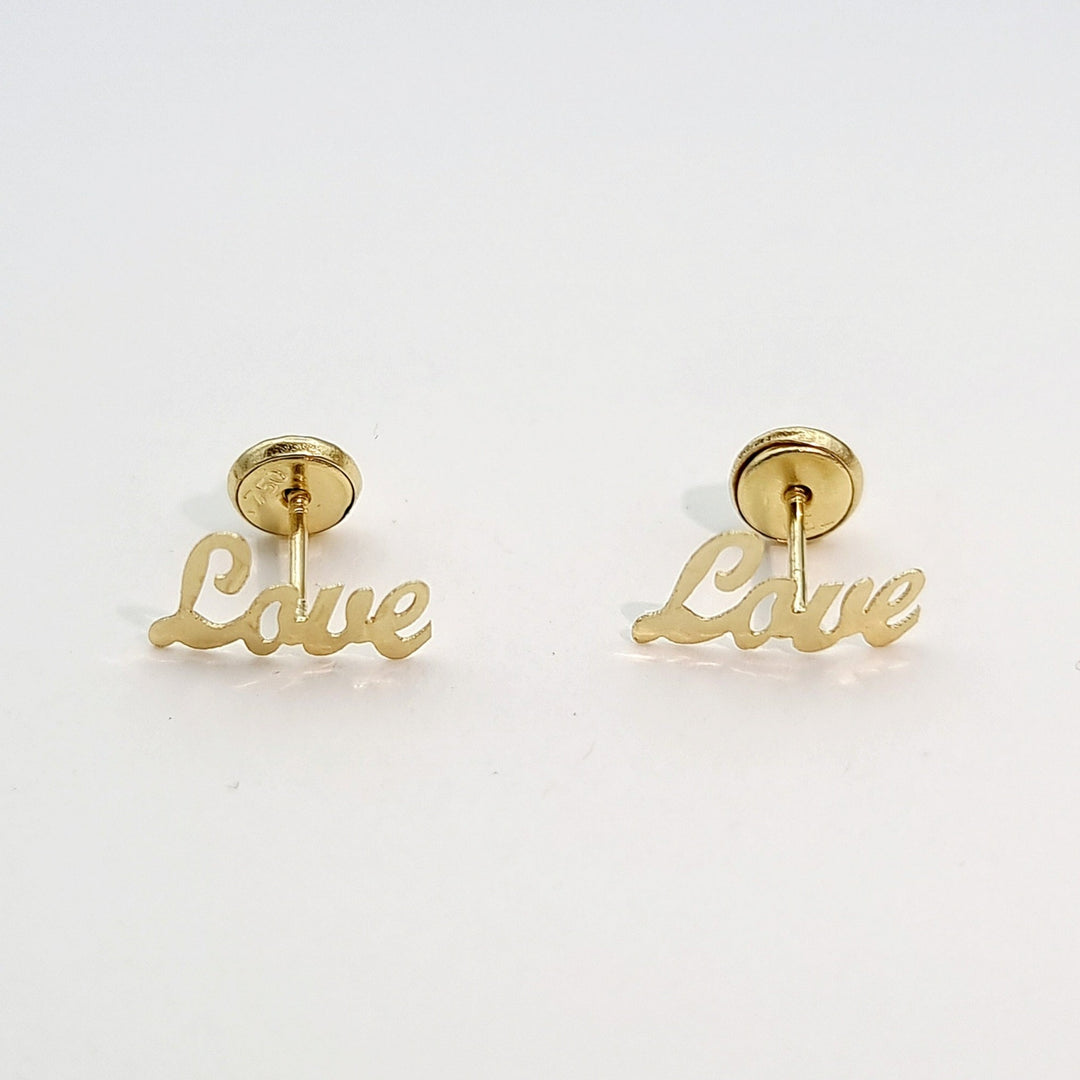 18K Real Gold Love Earrings