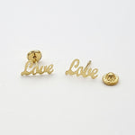 Load image into Gallery viewer, 18K Real Gold Love Earrings