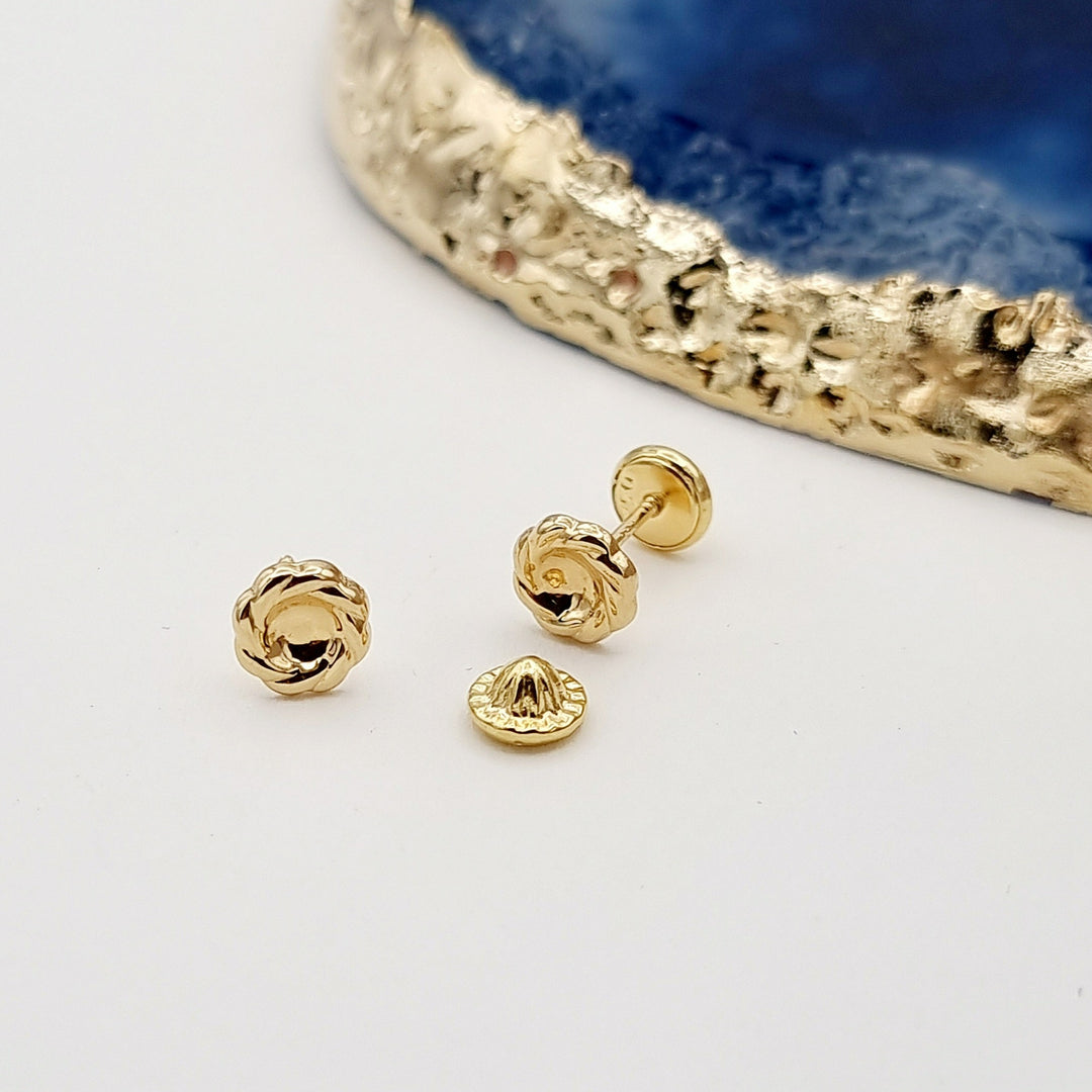 18K Real Gold Flower Earrings