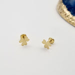 Load image into Gallery viewer, 18K Real Gold Heart Flower Earrings
