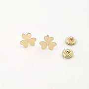 18K Real Gold Heart Flower Earrings