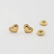 18K Real Gold Heart Earrings
