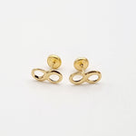 Load image into Gallery viewer, 18K Real Gold Infinity Earrings
